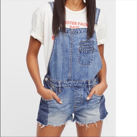 Blank NYC Funny Bone Denim Short Overalls